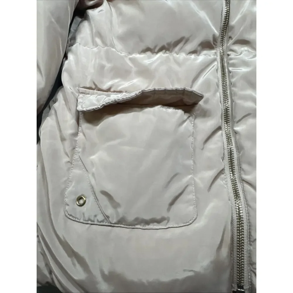 ZARA Girls Puffer Jacket Size 4-5 Years (110 cm) Light Pink Quilted Winter Coat
